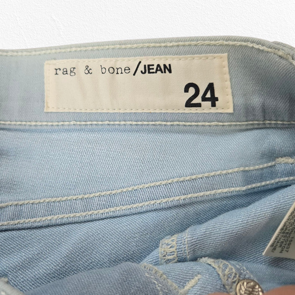 Rag and Bone Light Wash Mid Rise Capri USA Made Cropped Fay Skinny Jeans Size 24 - Picture 6 of 10